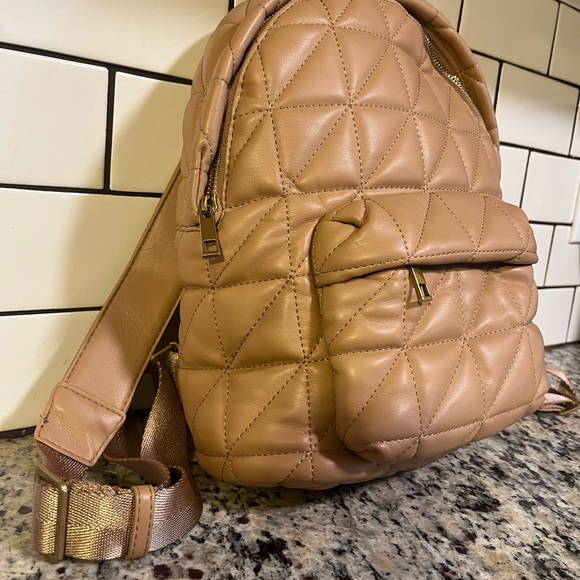 Zara Quilted tan Backpack - Picture 2 of 8